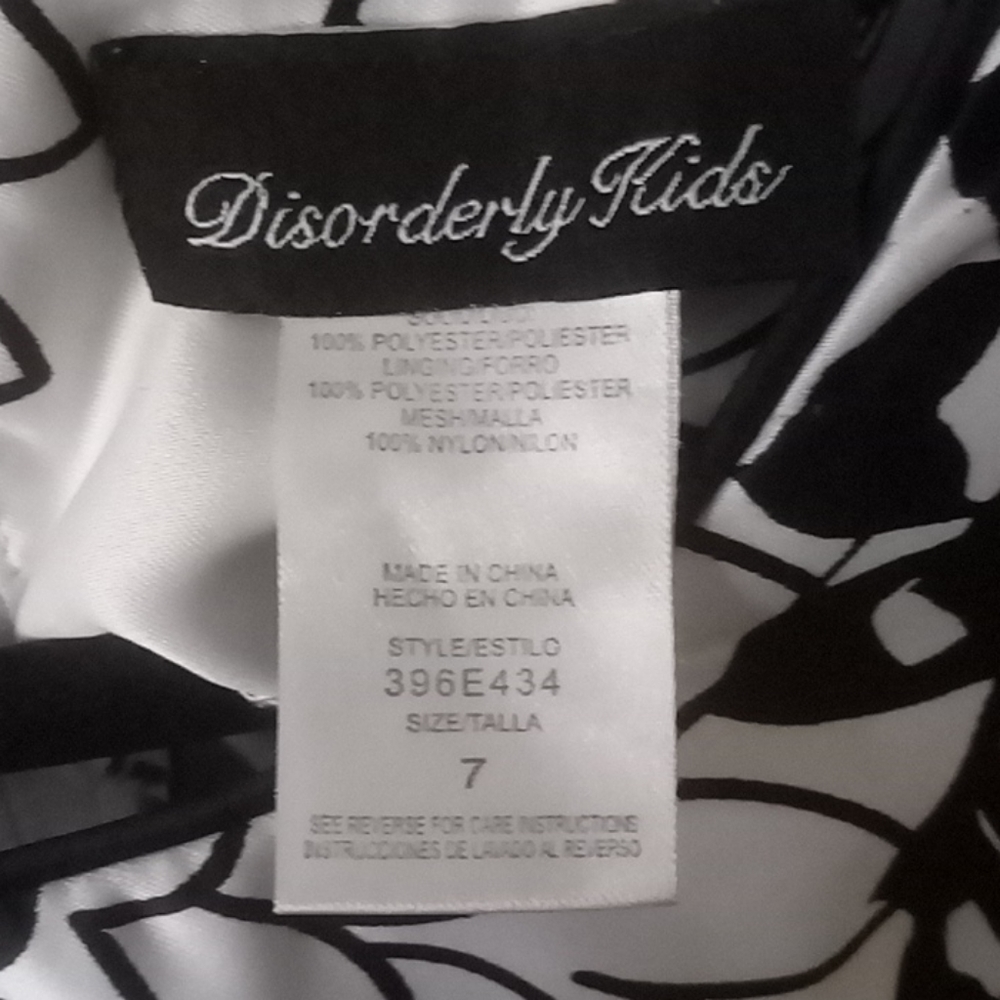 Twirl worthy Black and White floral  Girls Kids Dress size  7 - Picture 5 of 5